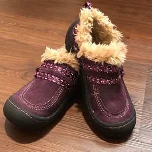 Jambu kids shoes in purple with floral design